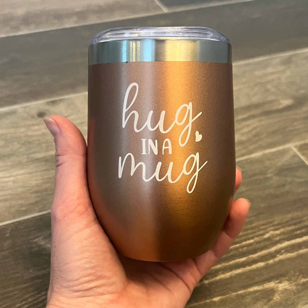 Elegant Rose Gold Wine Tumbler Mug